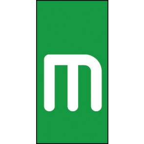 Aufkleber Einzelbuchstabe m | weiß · grün