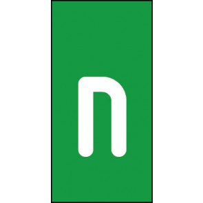 Aufkleber Einzelbuchstabe n | weiß · grün | stark haftend