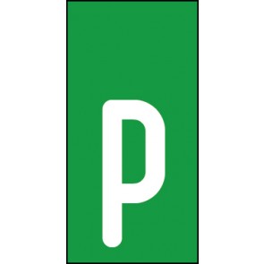 Magnetschild Einzelbuchstabe p | weiß · grün
