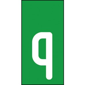 Schild Einzelbuchstabe q | weiß · grün selbstklebend