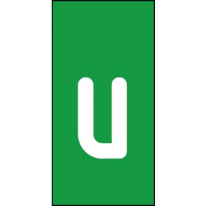 Schild Einzelbuchstabe u | weiß · grün selbstklebend