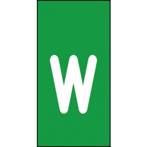 Schild Einzelbuchstabe w | weiß · grün