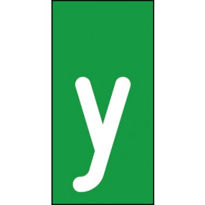 Schild Einzelbuchstabe y | weiß · grün