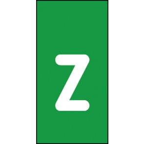 Schild Einzelbuchstabe z | weiß · grün selbstklebend