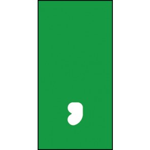 Magnetschild Sonderzeichen Komma | weiß · grün