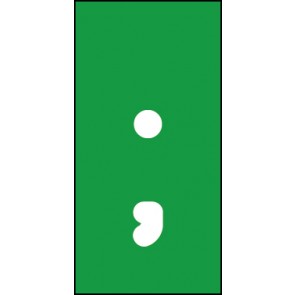 Aufkleber Sonderzeichen Strichpunkt | weiß · grün