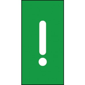 Schild Sonderzeichen Ausrufezeichen | weiß · grün selbstklebend