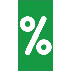 Schild Sonderzeichen Prozent | weiß · grün selbstklebend