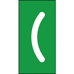 Schild Sonderzeichen Klammer auf | weiß · grün selbstklebend