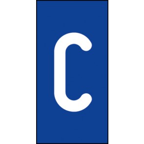 Magnetschild Einzelbuchstabe C | weiß · blau
