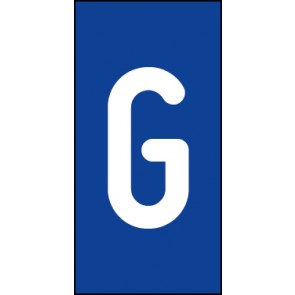 Aufkleber Einzelbuchstabe G | weiß · blau | stark haftend