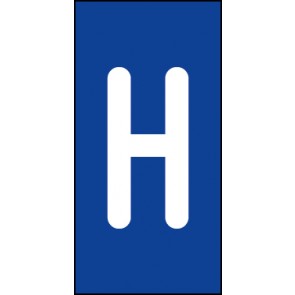 Schild Einzelbuchstabe H | weiß · blau