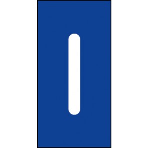 Schild Einzelbuchstabe I | weiß · blau selbstklebend