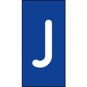 Schild Einzelbuchstabe J | weiß · blau