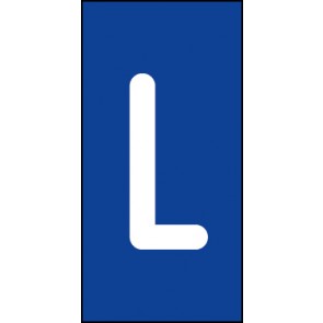 Schild Einzelbuchstabe L | weiß · blau selbstklebend