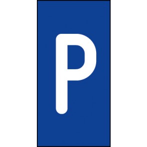 Schild Einzelbuchstabe P | weiß · blau selbstklebend
