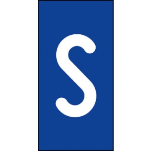 Einzelbuchstabe S | weiß · blau · MAGNETSCHILD