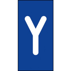 Schild Einzelbuchstabe Y | weiß · blau