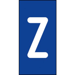 Aufkleber Einzelbuchstabe Z | weiß · blau