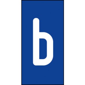 Schild Einzelbuchstabe b | weiß · blau selbstklebend