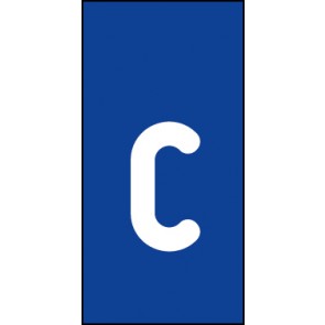 Magnetschild Einzelbuchstabe c | weiß · blau
