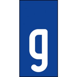 Magnetschild Einzelbuchstabe g | weiß · blau