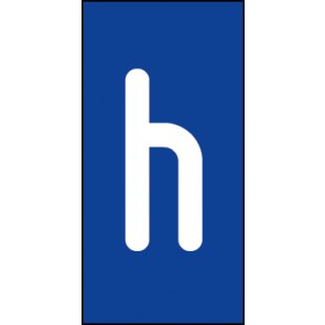 Schild Einzelbuchstabe h | weiß · blau