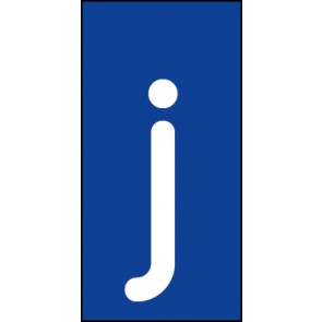 Einzelbuchstabe j | weiß · blau · MAGNETSCHILD