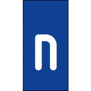 Schild Einzelbuchstabe n | weiß · blau selbstklebend
