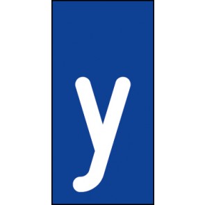 Schild Einzelbuchstabe y | weiß · blau