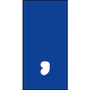 Aufkleber Sonderzeichen Komma | weiß · blau