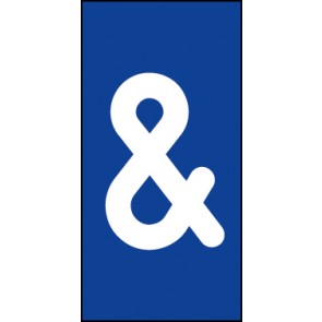 Aufkleber Sonderzeichen Kaufmännisches Und | weiß · blau