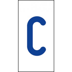 Schild Einzelbuchstabe C | blau · weiß