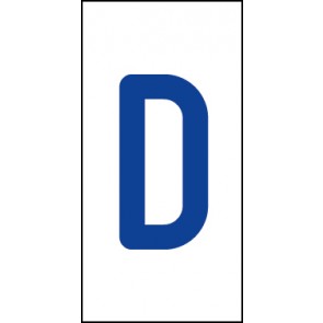 Schild Einzelbuchstabe D | blau · weiß selbstklebend