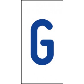 Magnetschild Einzelbuchstabe G | blau · weiß