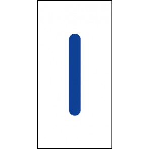 Aufkleber Einzelbuchstabe I | blau · weiß | stark haftend