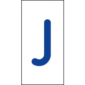 Schild Einzelbuchstabe J | blau · weiß