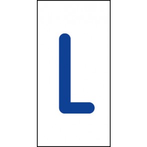 Schild Einzelbuchstabe L | blau · weiß selbstklebend