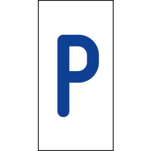 Magnetschild Einzelbuchstabe P | blau · weiß
