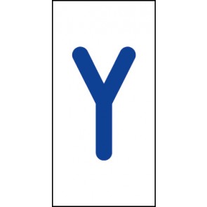 Aufkleber Einzelbuchstabe Y | blau · weiß | stark haftend