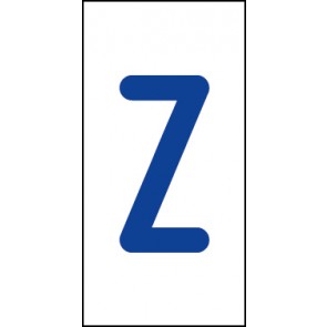Schild Einzelbuchstabe Z | blau · weiß selbstklebend