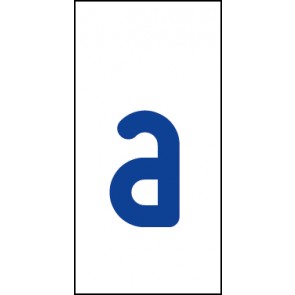 Schild Einzelbuchstabe a | blau · weiß selbstklebend