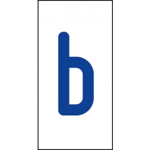 Aufkleber Einzelbuchstabe b | blau · weiß