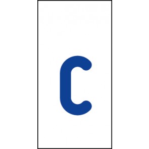 Schild Einzelbuchstabe c | blau · weiß