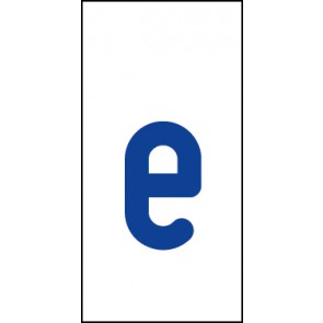 Magnetschild Einzelbuchstabe e | blau · weiß