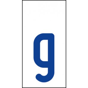 Schild Einzelbuchstabe g | blau · weiß selbstklebend