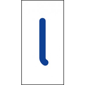 Schild Einzelbuchstabe l | blau · weiß selbstklebend
