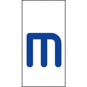 Einzelbuchstabe m | blau · weiß · MAGNETSCHILD