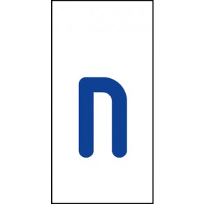Einzelbuchstabe n | blau · weiß · MAGNETSCHILD