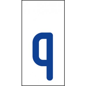 Schild Einzelbuchstabe q | blau · weiß selbstklebend
